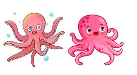 卡通海洋生物可爱章鱼