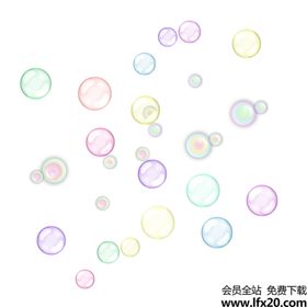 彩色透明肥皂泡气泡水泡泡泡元素