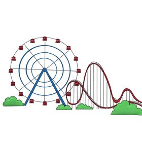 游乐园过山车摩天轮免抠元素