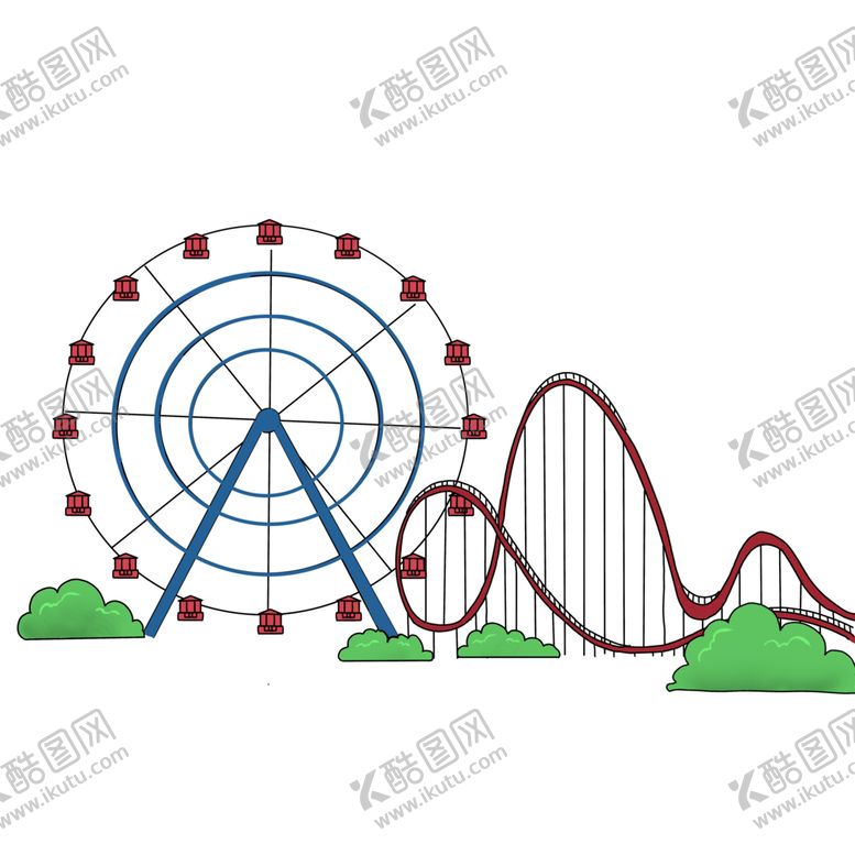 编号：70795005102041578904【酷图网】源文件下载-游乐园过山车摩天轮免抠元素