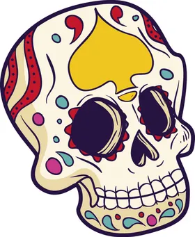 卡通手绘高清骷髅印花彩色插图