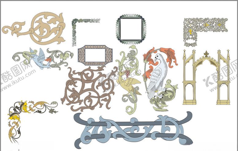 编号：47845809271355459676【酷图网】源文件下载-西式花纹欧式花纹