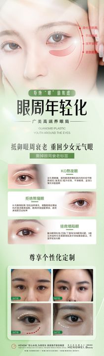 医美眼周年轻化长图抗衰整形海报