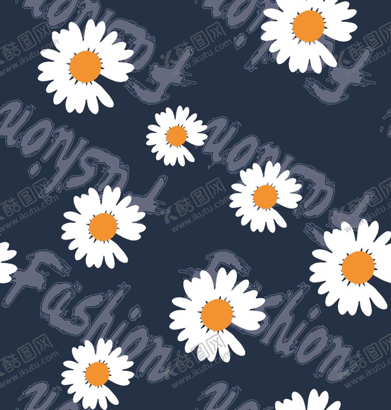 编号：26068009250740273461【酷图网】源文件下载-小雏菊数码印花图案