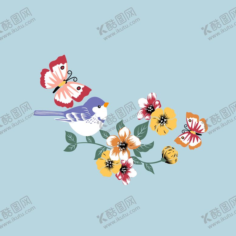 编号：67348909271008231623【酷图网】源文件下载-小鸟和花朵