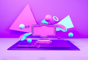 C4D立体展示场景元素