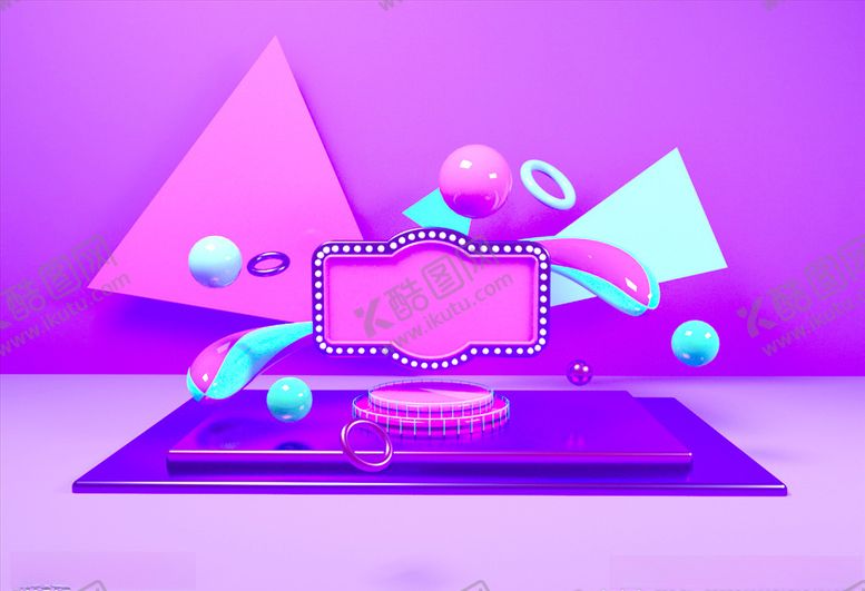 编号：71144210010804143161【酷图网】源文件下载-C4D立体展示场景元素