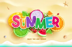 矢量卡通夏天美食