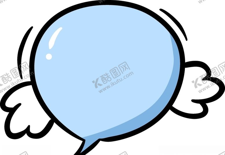 编号：93079907012137525778【酷图网】源文件下载-蓝色翅膀气泡对话框