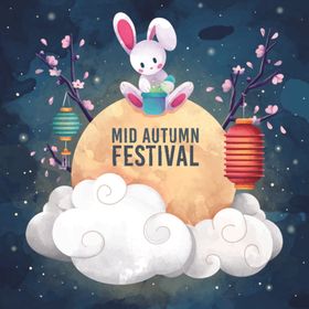 扁平中秋插画