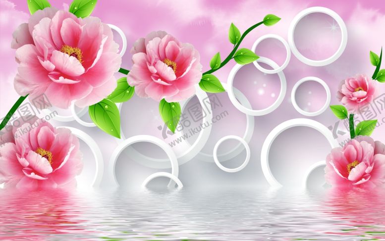 编号：40850110261001453646【酷图网】源文件下载-花卉背景墙