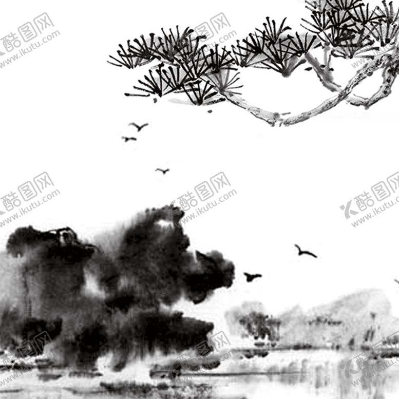 编号：20852806301757295723【酷图网】源文件下载-水墨中国风迎客松