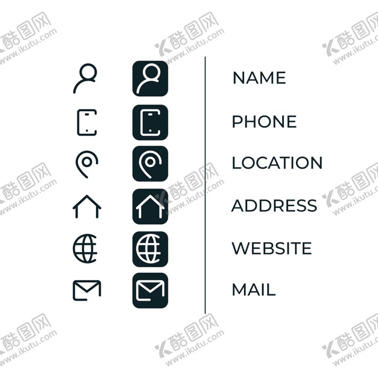 编号：93136109151934423817【酷图网】源文件下载-商务简约联系方式icon图标