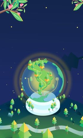 世界环境日卡通可爱背景素材