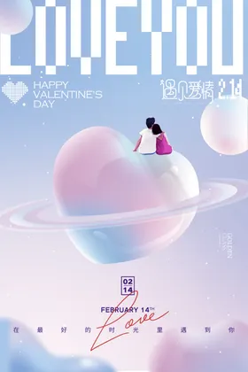 情人节海报宣传LOVE大促