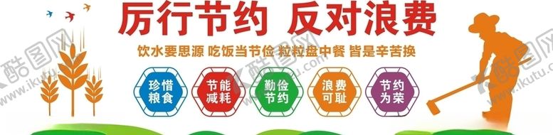 编号：33523206302307415915【酷图网】源文件下载-厉行节约反对浪费食堂文化墙