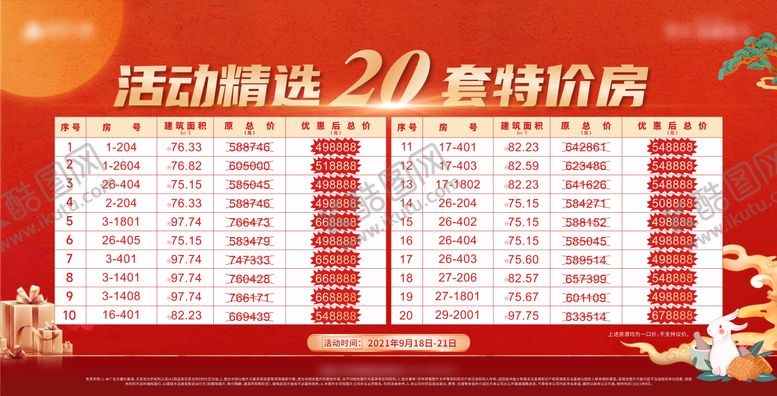 编号：56676511232007577297【酷图网】源文件下载-地产中秋节特价房海报 