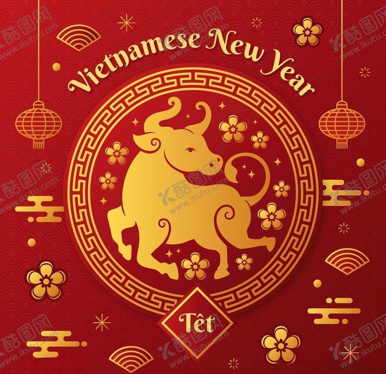 编号：80207110211441175374【酷图网】源文件下载-牛新年展板背景