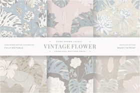 复古花卉图案背景
