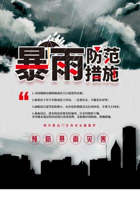 防范暴雨公益活动宣传海报素材