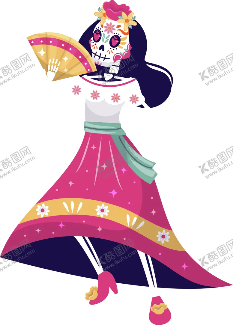 编号：30737202160037552947【酷图网】源文件下载-彩色骷髅高清图片