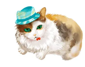 手绘卡通猫图片设计可爱小咪