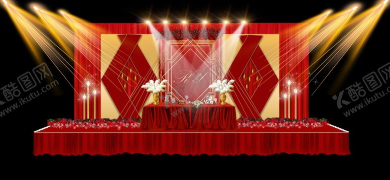 编号：77188010030518315384【酷图网】源文件下载-红金婚礼