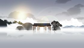 中国风国潮幕布壁纸墙幕水墨背景