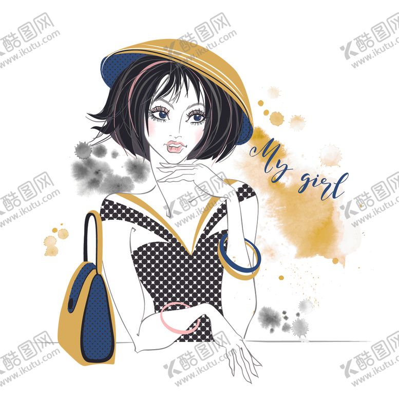 编号：32405606231545328109【酷图网】源文件下载-女性插画