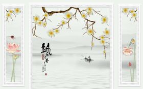 花鸟画飘香背景墙