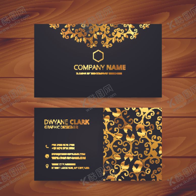 编号：80319909291105271116【酷图网】源文件下载-金色黑色商务名片