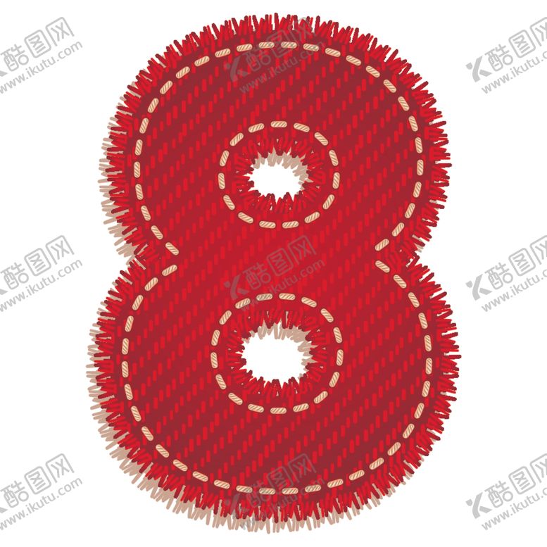 编号：91668610120649146895【酷图网】源文件下载-数字8设计艺术字创意牛仔布字体