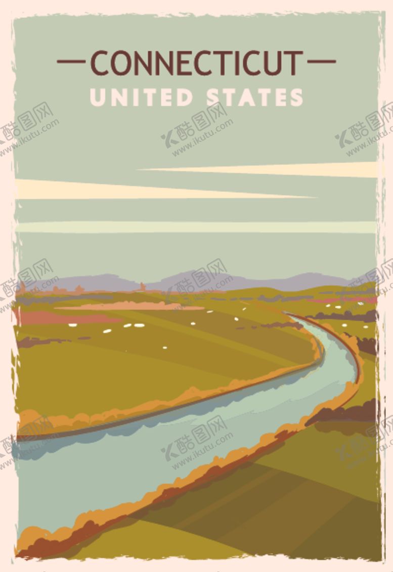 编号：88809409160050102038【酷图网】源文件下载-美国西部自然风景插画