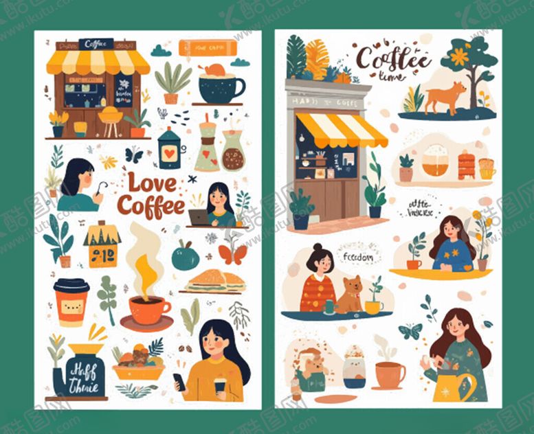 编号：71859511191937176062【酷图网】源文件下载-咖啡主题插画元素集合