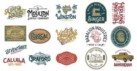 多样复古品牌标志集合