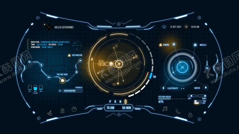 编号：78026901251310234529【酷图网】源文件下载-汽车仪表HUD