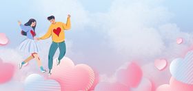 浪漫七夕情侣甜蜜剪影