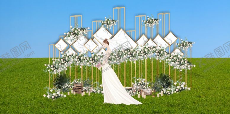 编号：72623109300027425255【酷图网】源文件下载-森系高端几何婚礼