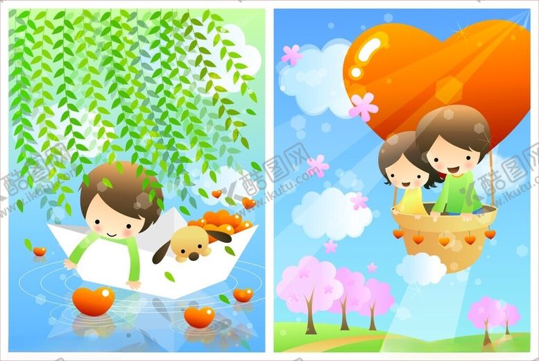 编号：66028311020406085599【酷图网】源文件下载-儿童插画卡通背景幼儿园插画