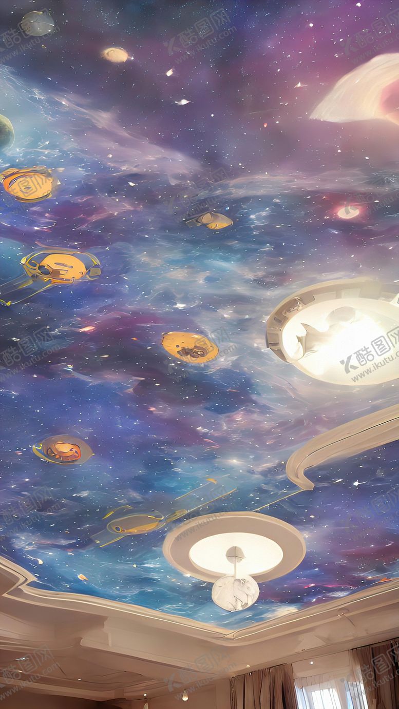 编号：65412912091324592314【酷图网】源文件下载-儿童房星空吊顶