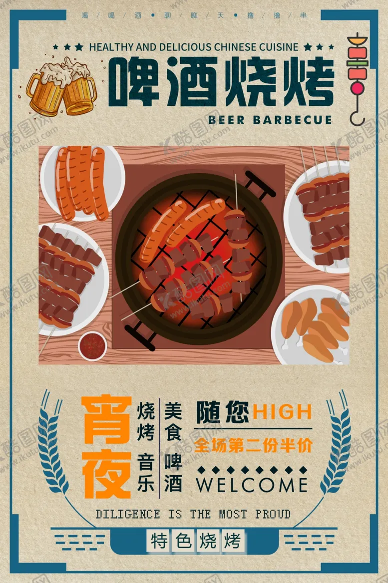 编号：77572505010704483655【酷图网】源文件下载-烧烤海报