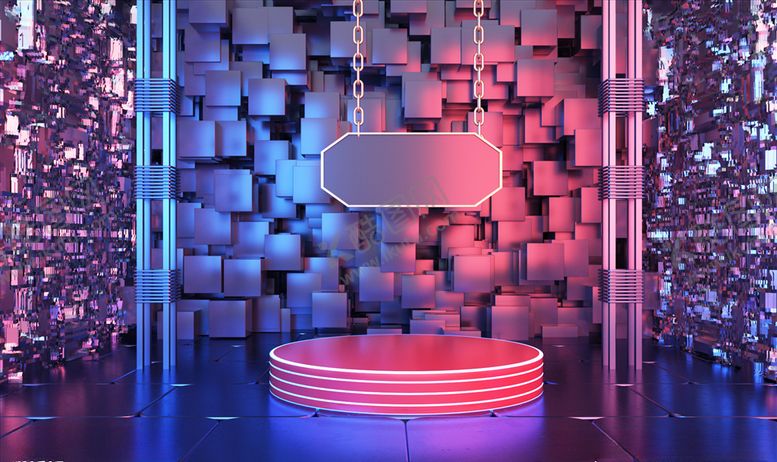 编号：26749609242206378816【酷图网】源文件下载-C4D模型炫酷舞台场景