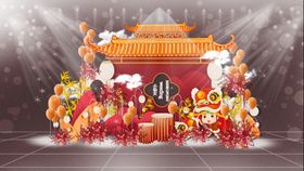 中式喜庆水果糕点装饰场景