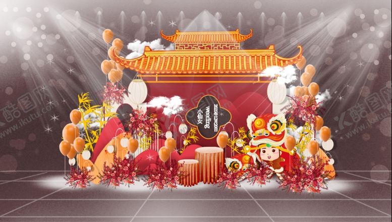 编号：66667204041857597679【酷图网】源文件下载-中式喜庆水果糕点装饰场景