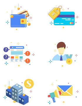 卡通手绘电商购物交易商务办公