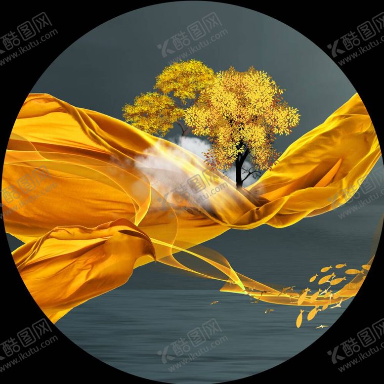 编号：47628712061343142005【酷图网】源文件下载-湖畔麋鹿水彩艺术挂画装饰画