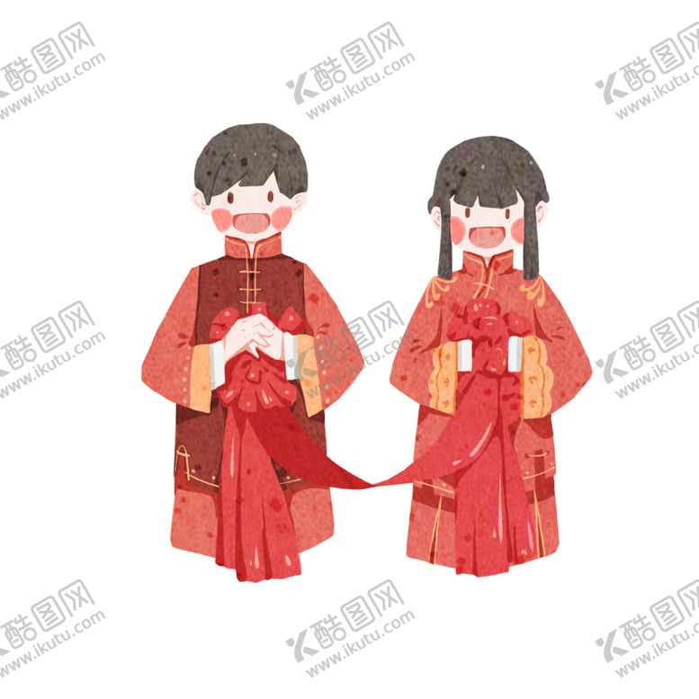 编号：49780005150647078529【酷图网】源文件下载-卡通新郎新娘PNG免扣素材