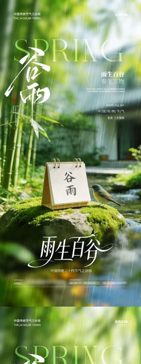 地产谷雨节气简约摄影海报