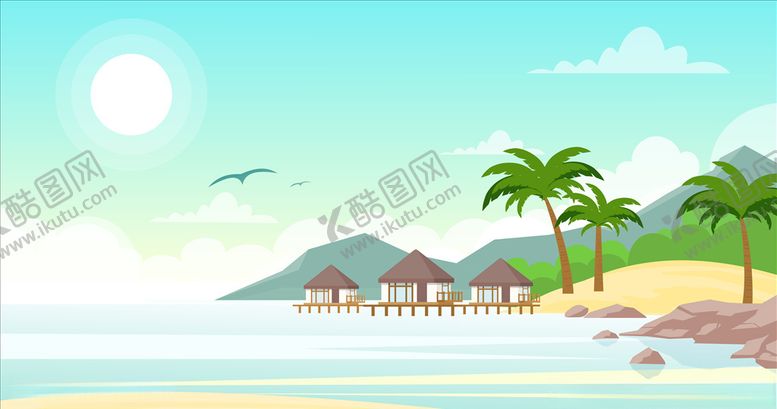 编号：63558409240422586406【酷图网】源文件下载-沙滩风景