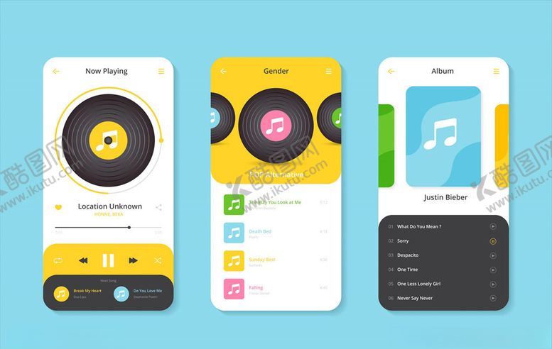 编号：96488306190919576015【酷图网】源文件下载-音乐UI设计